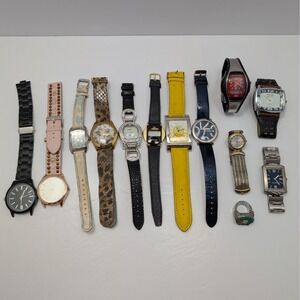Lot of 13 Watches VTG Modern Untested Betsey Johnson Nautica Geneva LA Express